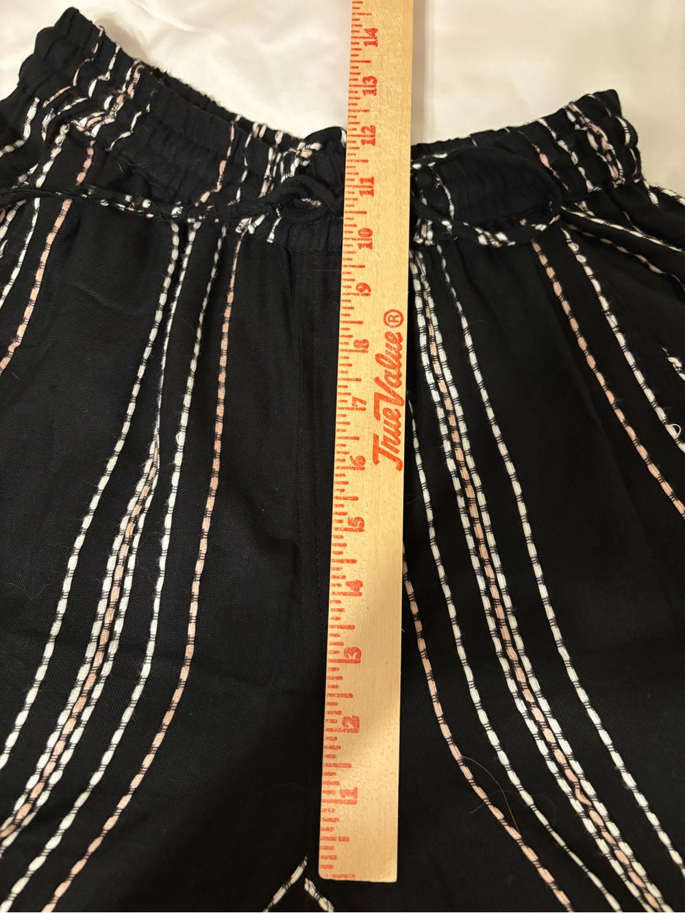 Angie Black Striped Rayon Cargo Jogger Pants Boho Size M - Picture 4 of 9